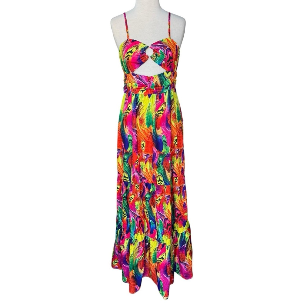 Metamorphosis Girl Multicolor V-Neck Sleeveless Maxi Dress Size Large